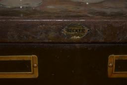 NINE DRAWER CARD FILE CABINET WITH CONTENTS;