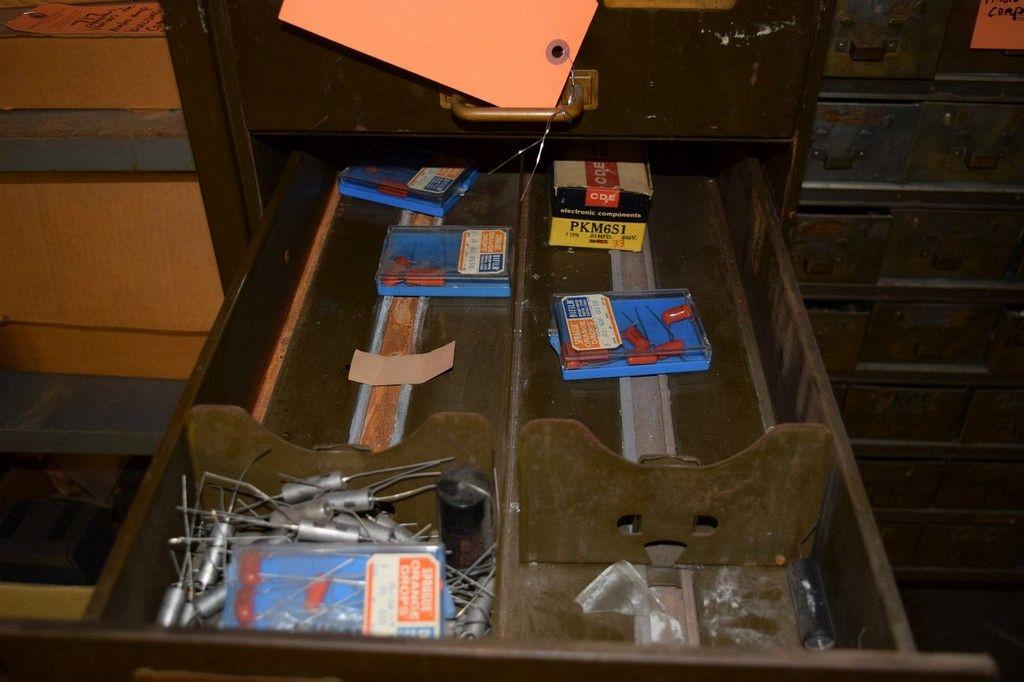 NINE DRAWER CARD FILE CABINET WITH CONTENTS;
