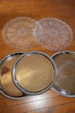 MISC. SERVING TRAYS - METAL AND PLASTIC