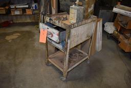 TUB DRAWER METAL SHOP STAND WITH LOWER SHELF