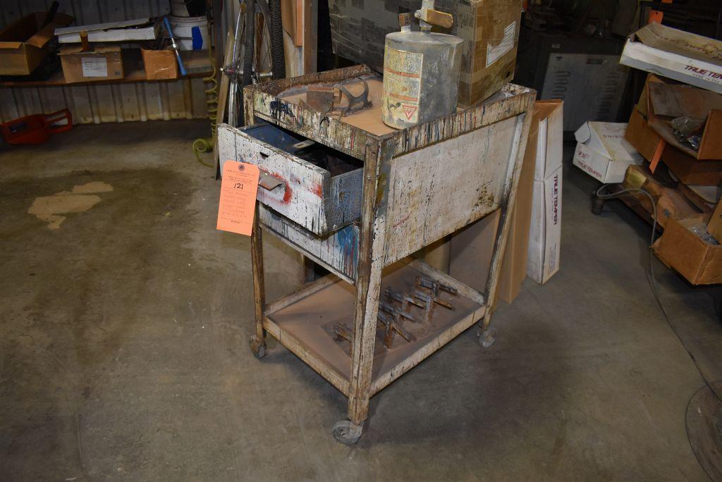 TUB DRAWER METAL SHOP STAND WITH LOWER SHELF