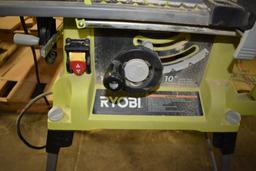 RYOBI 10" PORTABLE TABLE SAW WITH REMOVABLE LEGS,