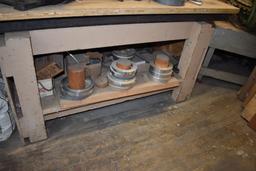 BENCH WITH IRON TOP, NO CONTENTS