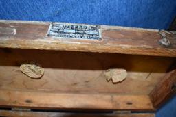 BOSTROM VINTAGE SURVEY LEVEL, WOOD TRI-POD AND WOOD LEVEL