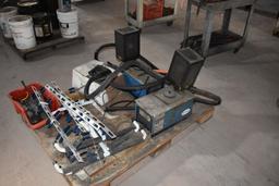 PALLET W/(2) NORDSON HOT GLUE MELT TANKS & MISC.