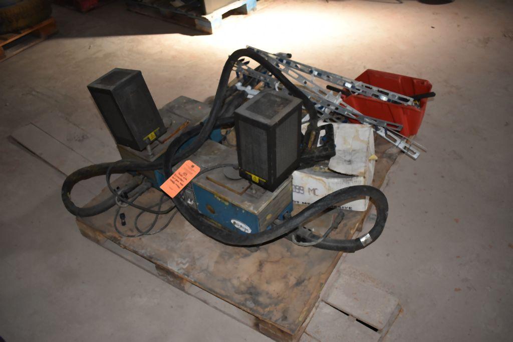 PALLET W/(2) NORDSON HOT GLUE MELT TANKS & MISC.