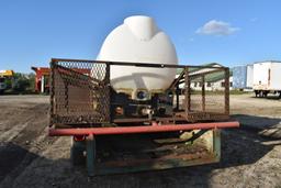 STEEL BED WITH HORIZONTAL POLY STORAGE TANK,