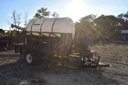 STEEL BED WITH HORIZONTAL POLY STORAGE TANK,