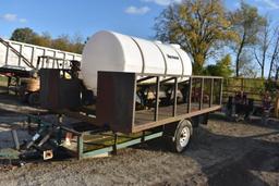 STEEL BED WITH HORIZONTAL POLY STORAGE TANK,