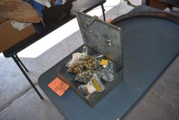 METAL CASE W/MISC. ASSORTED BRASS FITTINGS