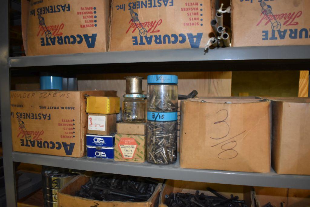 HEAVY DUTY STEEL WELDED SHELVING UNIT WITH CONTENTS,
