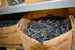 HEAVY DUTY STEEL WELDED SHELVING UNIT WITH CONTENTS,