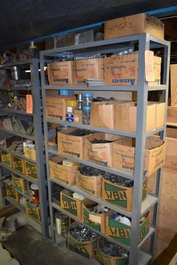 HEAVY DUTY STEEL WELDED SHELVING UNIT WITH CONTENTS,