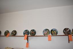 BROWN WOODEN SHELF WITH PLATE GROOVE, 10'8"L x 7"