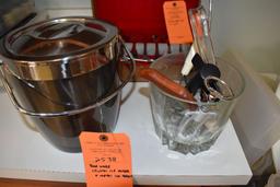 BARWARE, GLASS ICE HOLDER AND METAL ICE HOLDER