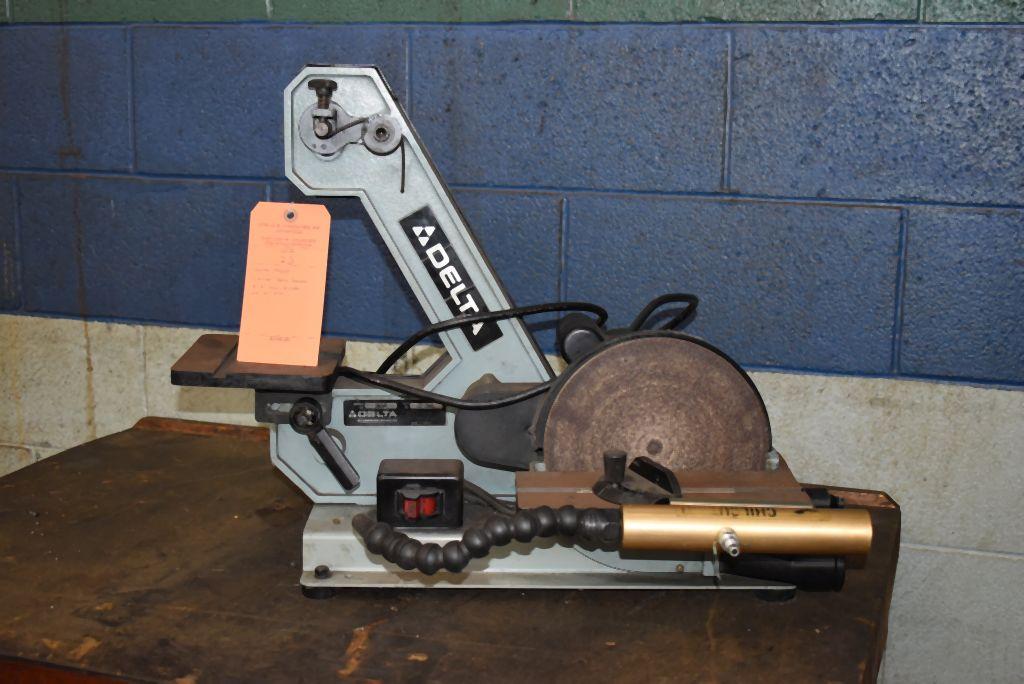 DELTA P9320 COMBO BELT SANDER AND 8" DISC GRINDER,
