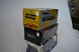 (3) 1/18" SCALE DIE CAST COLLECTORS CARS IN BOXES;