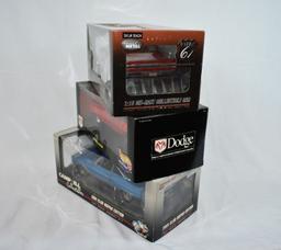 (3) 1/18" SCALE DIE CAST COLLECTORS CARS IN BOXES;