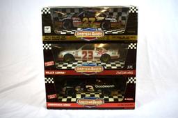 (3) 1/18" SCALE DIE CAST COLLECTORS CARS IN BOXES;