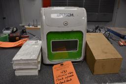 U PUNCH TIME CLOCK WITH CARDS AND CARD RACK