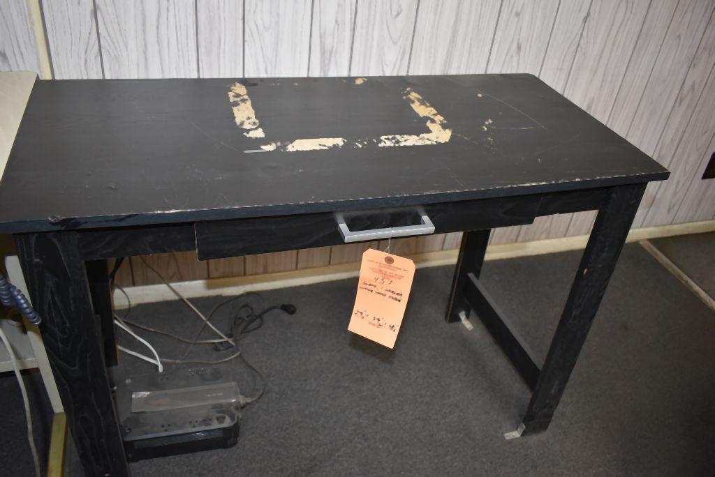 BLACK OFFICE WORK TABLE WITH SINGLE DRAWER,