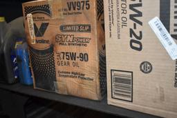 ASSORTED CONTAINERS OF MOTOR OIL AND GEAR OIL