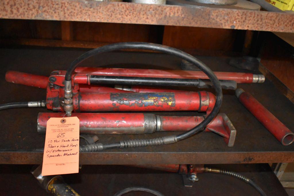 10 TON PORTA-POWER RAM AND HAND PUMP WITH EXTENSIONS