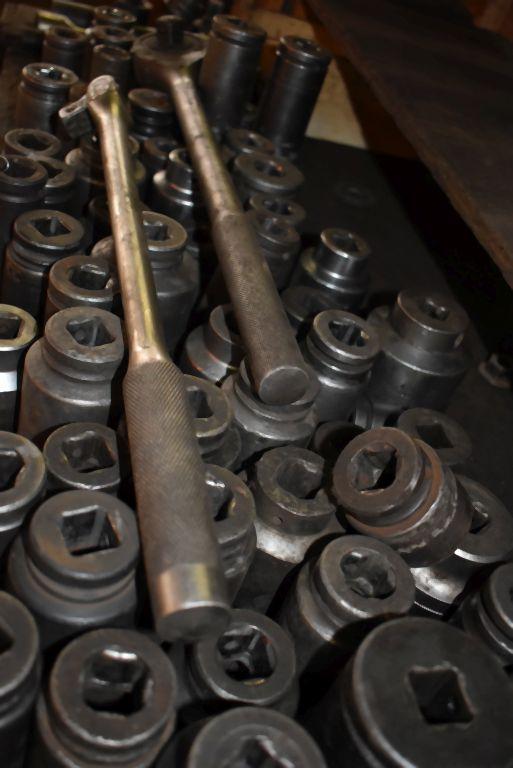 LARGE SELECTION OF 3/4" DRIVE SOCKETS, ETC. ON THIS SHELF