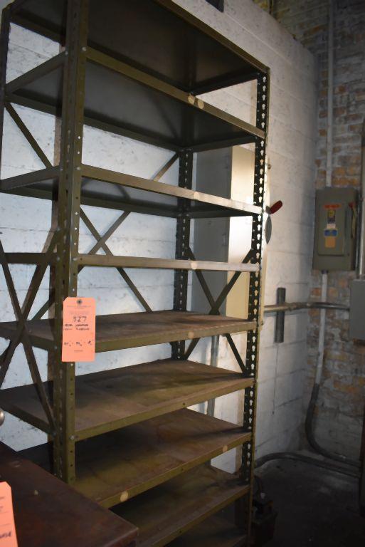 METAL SHELVING UNIT WITH NINE SHELVES, 85"H x 36"W x 18"D