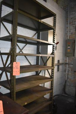 METAL SHELVING UNIT WITH NINE SHELVES, 85"H x 36"W x 18"D