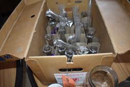 BOX AND LOOSE GLASS; VASES, JARS AND MISC. PIECES