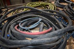 LARGE LOT OF MISC. HOSE; RUBBER, HARD LINE, METAL,