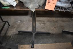 PEDESTAL TABLE WITH WOODGRAIN TOP AND