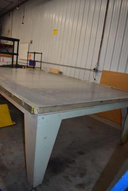LARGE STEEL WORK TABLE, 12'L x 80"D x 36"H