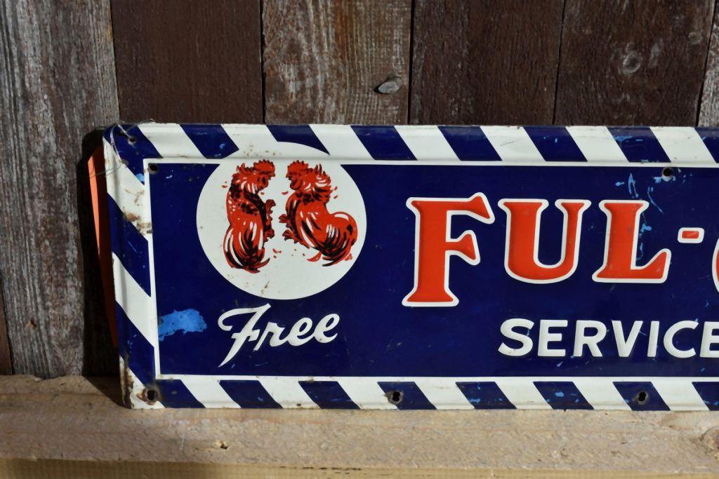 FUL-O-PEP SERVICE BOOKS METAL SIGN, 28"W x 8"H