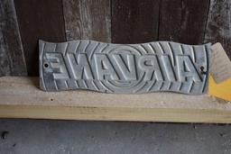 AIR VANE TIN SIGN, 13" x 4"