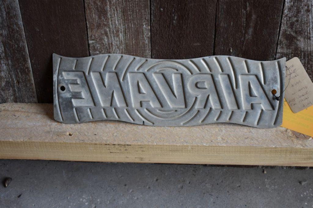 AIR VANE TIN SIGN, 13" x 4"