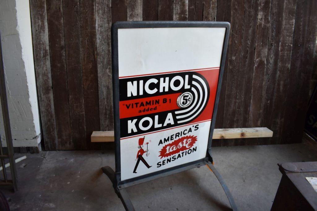 DRINK NICHOL KOLA SIGN WITH STAND, DOUBLE SIDED,