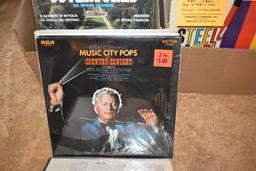 BOX W/45+ VINYL RECORDS: MOSTLY INSTRUMENTAL