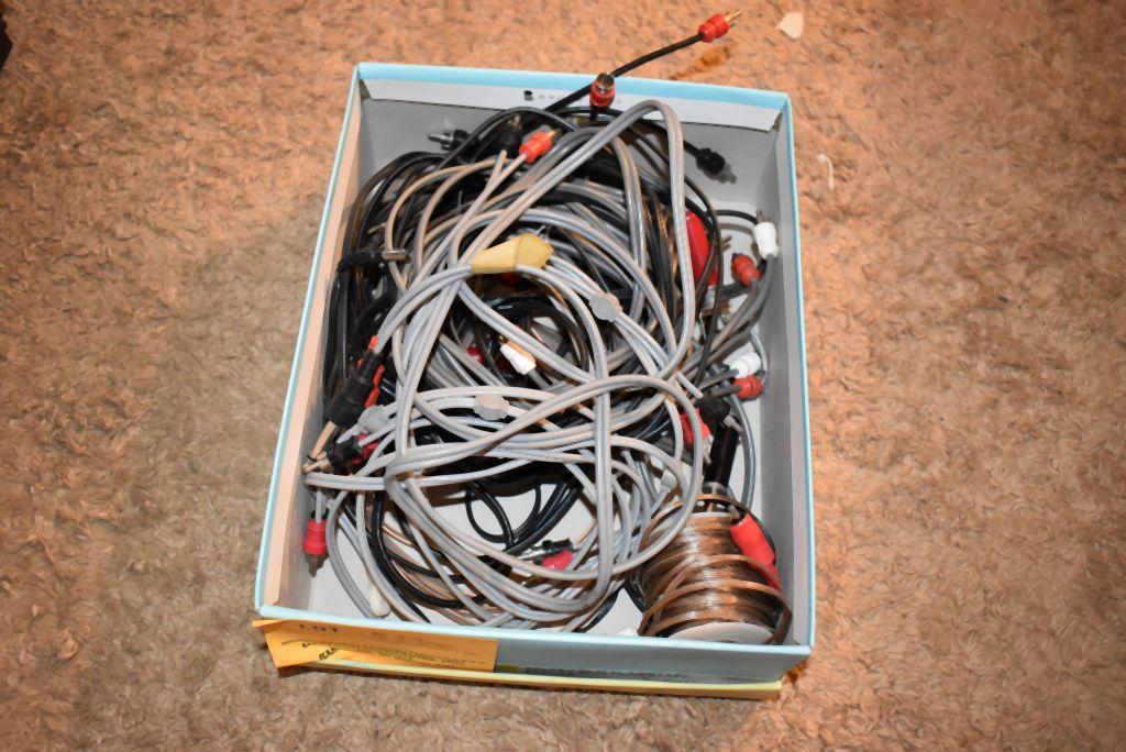 BOX W/MISC. SPEAKER WIRE, ANTENNA WIRE,