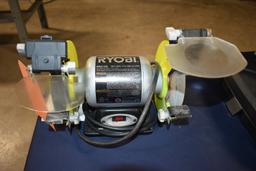 RYOBI BG612G 6" BENCH GRINDER, 1/2" ARBOR, 120V,