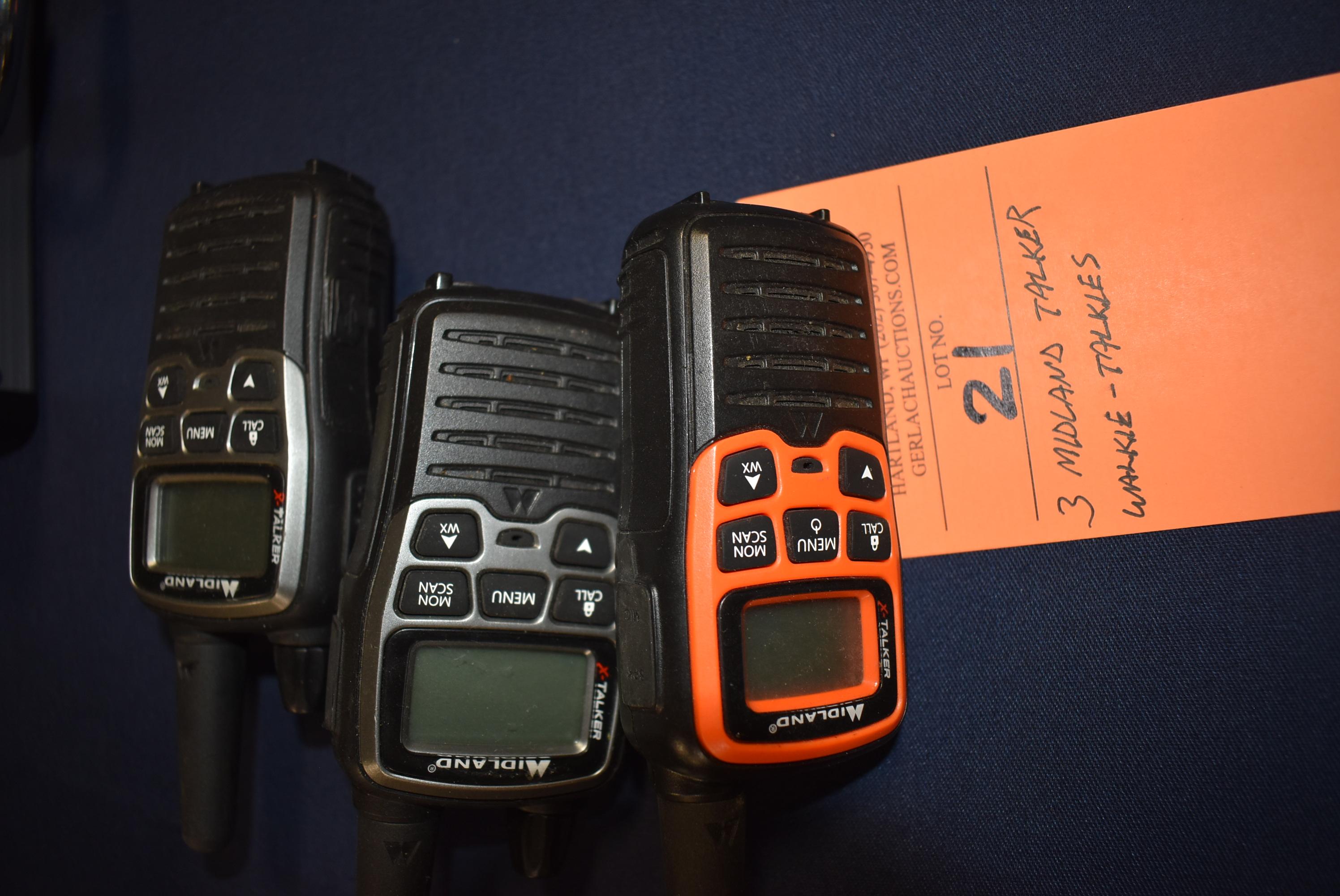 (3) MIDLAND TALKER WALKIE TALKIES