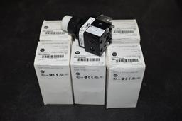 (6) ALLEN-BRADLEY 30MM MOMEMTARY PUSH BUTTON 800H BP,