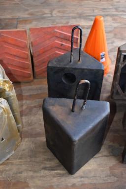PAIR OF RUBBER WHEEL CHOCKS, 9-1/2"W, LOCATED IN SHED