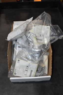 BOX WITH ALLEN-BRADLEY CIRCUIT BREAKER ACCESSORIES;