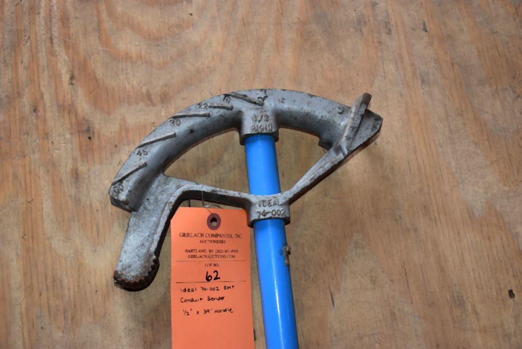IDEAL 74-002 EMT CONDUIT BENDER, 1/2" X 39" HANDLE,