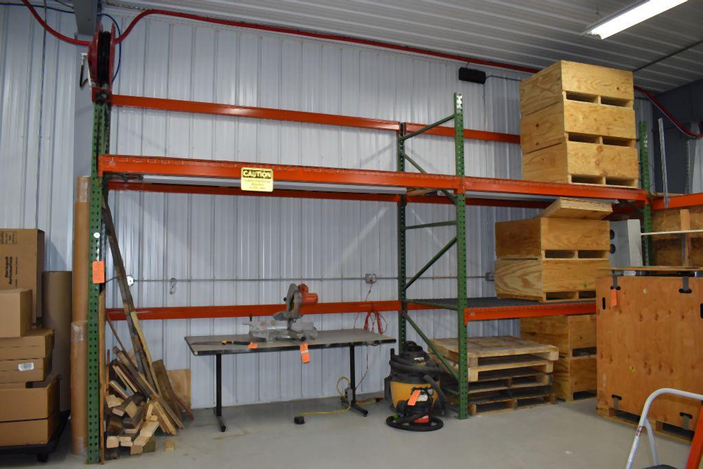 (2) SECTIONS OF STEEL PALLET RACKING, TEAR DROP,