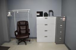 U-SHAPED DESK, 2 DRAWER, BLACK MESH BACK CHAIR