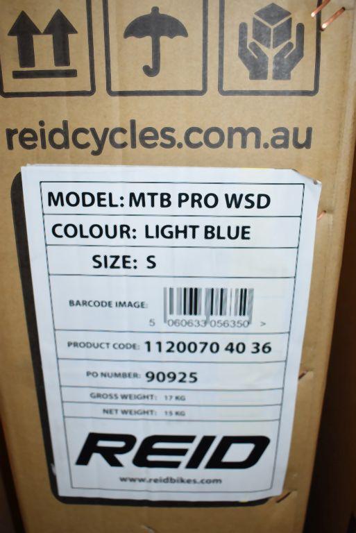 REID BIKE: LIGHT BLUE, MODEL MTB PRO WSD, SIZE S,