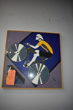 FRAMED CYCLER PRINT WITH METAL FRAME